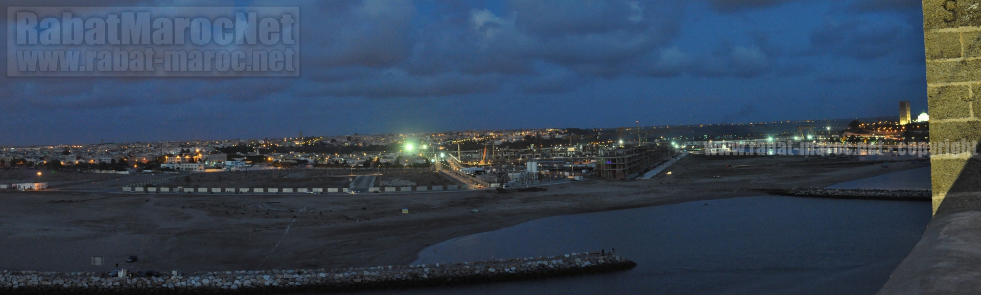 amenagement du bouregreg la nuit