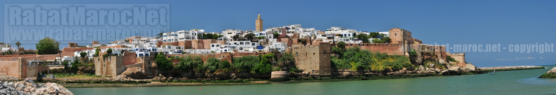 Panorama complet des oudayas depuis quais jusqu a embouchure Bouregreg