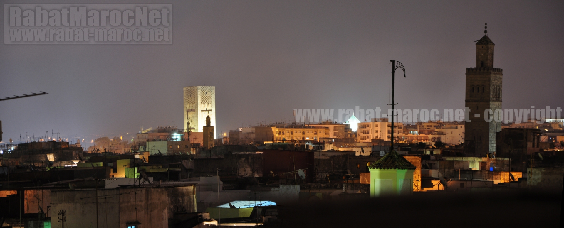 medina nuit toits tour hassan depuis riad marhaba