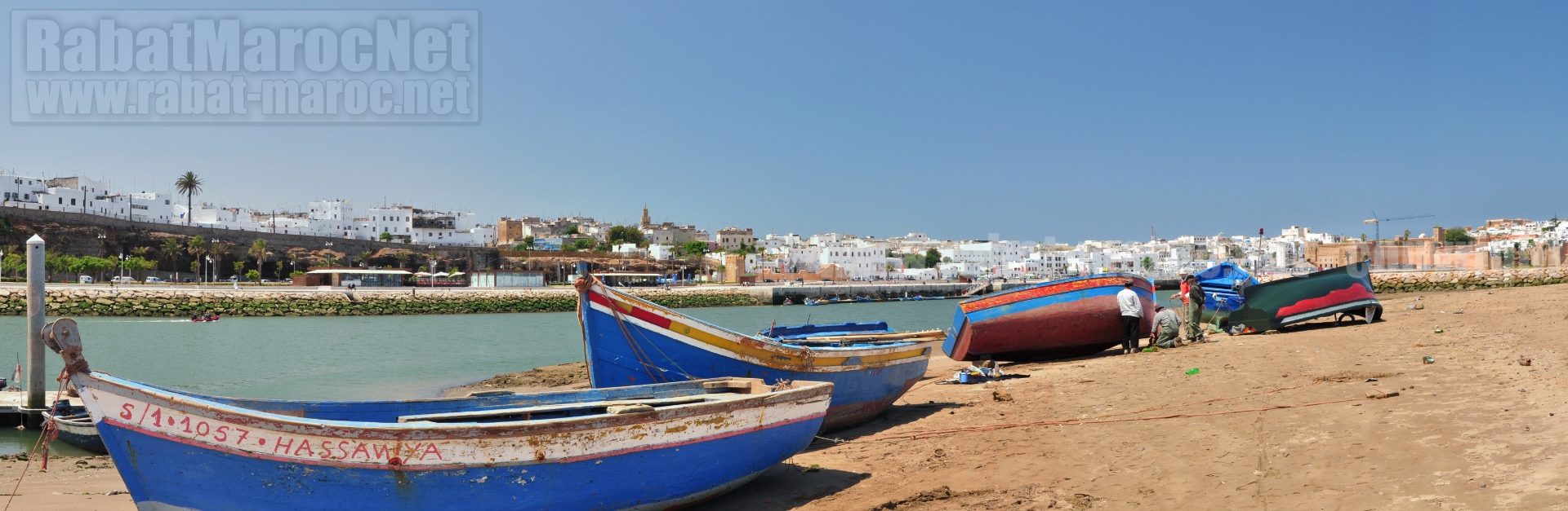 Panorama Berges et quais de Rabat a partir des  bergs de Sale